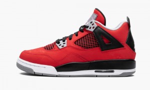 Nike AIr Jordan 4 Retro GS 'Toro Bravo' Skor Barn Röda Vita Svarta Grå | 136-MGJADQ