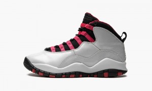 Nike Air Jordan 10 Retro (GS) Skor Barn Grå Svarta Röda | 207-DMZKVP