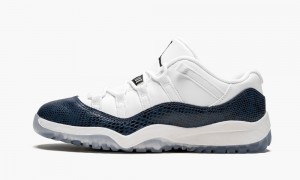 Nike Air Jordan 11 Retro Low LE PS 'Navy Snakeskin' Skor Barn Vita Svarta Marinblå | 497-IRWCEJ