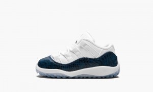 Nike Air Jordan 11 Retro Low LE TD 'Blue Snakeskin' Skor Barn Vita Svarta Marinblå | 524-ZPVIEW