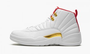 Nike Air Jordan 12 'FIBA' Skor Herr Vita Röda Metal Guld | 567-CVBXWS