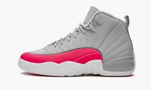 Nike Air Jordan 12 GS 'Racer Pink' Skor Barn Grå Rosa Svarta | 843-YKIRSX