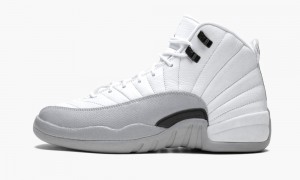 Nike Air Jordan 12 Retro GG 'Baron' Skor Barn Vita Svarta Grå | 469-SRIULE