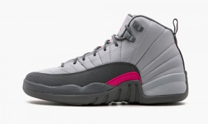 Nike Air Jordan 12 Retro GG 'Wolf Grey / Vivid Pink' Skor Barn Grå Rosa Grå | 039-COUVNX