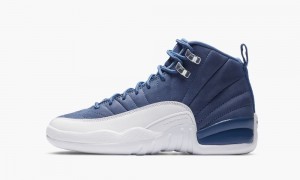 Nike Air Jordan 12 Retro GS 'Indigo' Skor Barn Grå Blå Blå | 940-UZIPYG