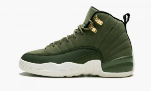 Nike Air Jordan 12 Retro GS Skor Barn Olivgröna Metal Guld | 075-TFIWEJ