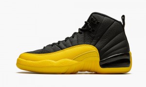 Nike Air Jordan 12 Retro GS 'University Gold' Skor Barn Svarta Svarta Guld | 785-AKYUIX