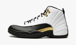 Nike Air Jordan 12 Retro 'Royalty Taxi' Skor Herr Vita Svarta Metal Guld | 680-QPEFUX