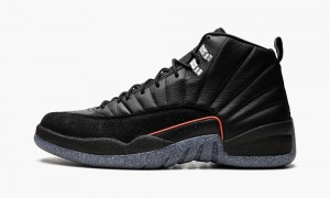 Nike Air Jordan 12 Retro 'Utility' Skor Herr Svarta Svarta Ljusröda | 203-RKQBTD