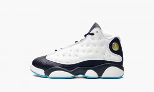 Nike Air Jordan 13 Retro PS 'Obsidian' Skor Barn Vita Obsidian Mörk | 835-DQNIGA