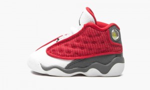 Nike Air Jordan 13 TD 'Red Flint' Skor Barn Röda Grå Vita Svarta | 095-VKSTAX