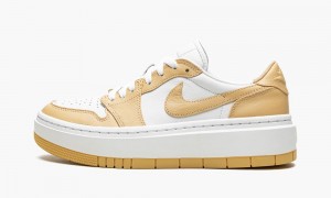 Nike Air Jordan 1 ELEVATE LOW 'White / Tan' Skor Dam Vita Gula | 580-ZSPJIV