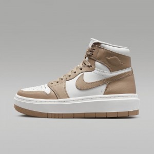 Nike Air Jordan 1 Elevate High Skor Dam Khaki Vita | 193-VBMUPZ