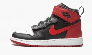 Nike Air Jordan 1 HI Flyease (GS) Skor Barn Svarta Röda Vita | 068-RQMZPI