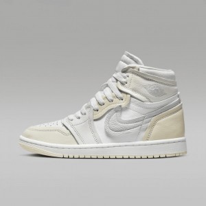 Nike Air Jordan 1 High Method of Make Skor Dam Vita Ljusgula | 403-GJECSI