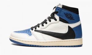 Nike Air Jordan 1 High OG SP 'Travis Scott x Fragment' Skor Herr Svarta Vita Blå | 423-HISVJX