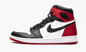 Nike Air Jordan 1 High OG 'Satin Black Tå' Skor Dam Svarta Vita Röda | 148-WPFBLE