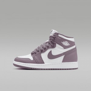 Nike Air Jordan 1 High OG Skor Barn Vita Blå Lila | 892-TRBWNI