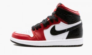 Nike Air Jordan 1 High Retro PS 'Satin Snake' Skor Barn Röda Vita Svarta | 952-JUOSKA