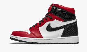 Nike Air Jordan 1 High Retro 'Satin Snake' Skor Dam Röda Svarta | 347-PFNRXE