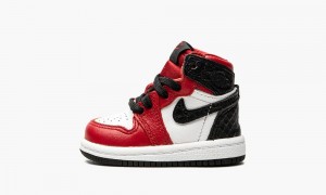 Nike Air Jordan 1 High Retro TD 'Satin Snake' Skor Barn Röda Vita Svarta | 596-WPXGHR