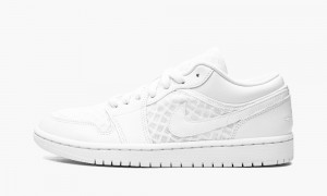 Nike Air Jordan 1 LOW BREATHE 'Triple White' Skor Dam Vita | 642-FCSRDQ