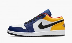 Nike Air Jordan 1 Low 'Deep Royal / Yellow' Skor Herr Vita Marinblå Gula | 581-TWZVNP