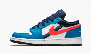 Nike Air Jordan 1 Low (GS) 'Game Time' Skor Barn Vita Röda Blå | 269-DXMVWT