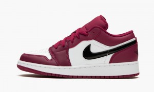 Nike Air Jordan 1 Low (GS) 'Noble Red' Skor Barn Röda Svarta Vita | 263-YNQTXE