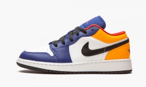 Nike Air Jordan 1 Low GS 'Royal Yellow' Skor Barn Marinblå Vita Gula | 268-VXJLUY