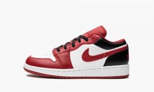 Nike Air Jordan 1 Low GS Skor Barn Vita Röda Svarta | 152-XTVZQL