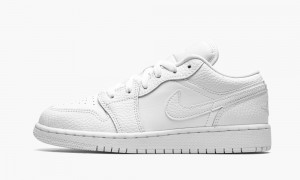 Nike Air Jordan 1 Low GS 'Triple White' Skor Barn Vita | 732-MYLHPA