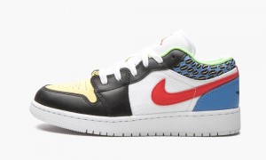 Nike Air Jordan 1 Low GS 'White Mesh / Multicolor' Skor Barn Svarta Röda Vita | 659-KEQODX