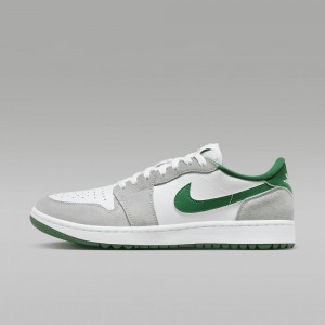 Nike Air Jordan 1 Low G Golfskor Dam Grå Vita Gröna | 741-SIRANH