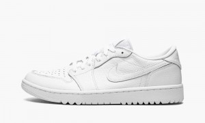 Nike Air Jordan 1 Low Golf 'Triple White' Skor Herr Vita | 861-LGJXES