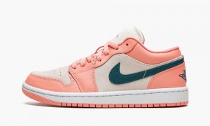 Nike Air Jordan 1 Low 'Light Madder Root' Skor Dam Mörkturkos Gröna | 653-DJSCOV