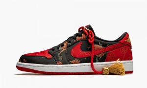 Nike Air Jordan 1 Low OG 'Chinese New Year 2021' Skor Herr Svarta Röda Metal | 641-OPZTCS