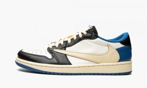 Nike Air Jordan 1 Low OG SP 'Travis Scott x Fragment' Skor Herr Svarta Vita Blå | 698-JKAGDE