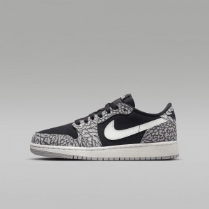 Nike Air Jordan 1 Low OG Skor Barn Svarta Vita | 015-RYFVMX