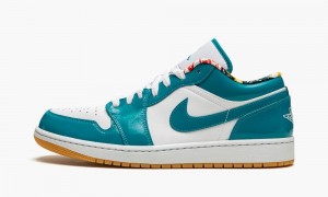 Nike Air Jordan 1 Low SE 'Barcelona' Skor Herr Turkos Vita | 347-DGFZYW