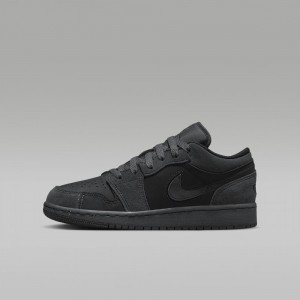 Nike Air Jordan 1 Low SE Craft Skor Barn Mörkgrå Röda Svarta | 192-ZSEVDB