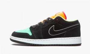 Nike Air Jordan 1 Low SE GS 'Aurora Green' Skor Barn Svarta Gröna | 172-ZDCKVE