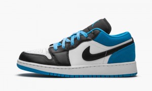 Nike Air Jordan 1 Low SE GS 'Laser Blue' Skor Barn Svarta Blå Vita | 507-MCGBHV