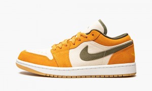 Nike Air Jordan 1 Low SE 'Light Curry' Skor Herr Vita Olivgröna Mörkgula | 016-YZFLKJ