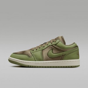 Nike Air Jordan 1 Low SE Skor Dam Bruna Blå Ljusolivgröna | 569-DYIKGJ