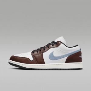 Nike Air Jordan 1 Low SE Skor Herr Vita Svarta Blå Grå | 713-LQVACF