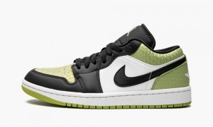 Nike Air Jordan 1 Low SE 'Vivid Green Snakeskin' Skor Dam Gröna Svarta | 720-JDZOTG