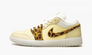 Nike Air Jordan 1 Low 'SNKRS Day' Skor Dam Vita Gula Leopard | 831-ICEXBP