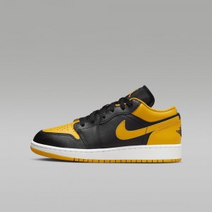 Nike Air Jordan 1 Low Skor Barn Gula Svarta | 951-QGIXFZ