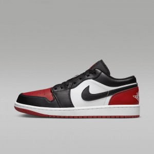 Nike Air Jordan 1 Low Skor Dam Svarta Röda Vita | 157-XPTIWL